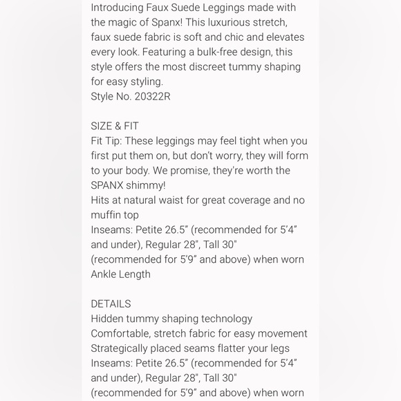 ❄️ SPANX Faux Suede Leggings - 20322 Navy - Picture 3 of 3